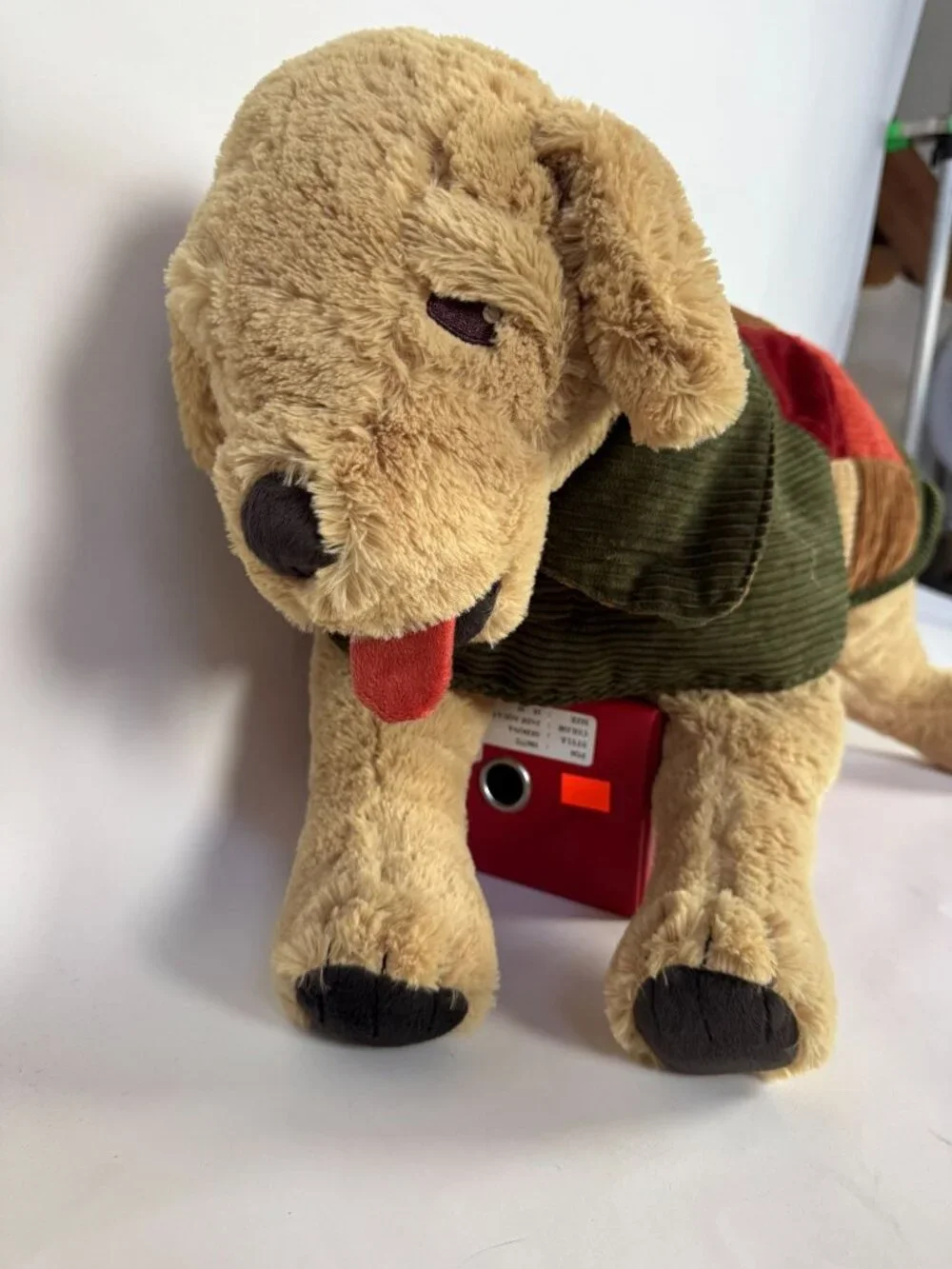 Woolrich Pet Quilted Corduroy Dog Coat Green & Brown Medium Patchwork Outdoor St